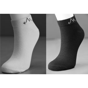 Balmy Socks Enkelsokken - Sneakersokken - Dames & Heren- Maat 39-42 - 3 Paar Wit - 3 Paar Zwart