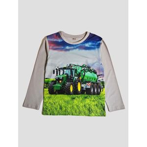Longsleeve - Trekker - Tractor - Groen - John deere met giertank - 4Y - maat 98/104