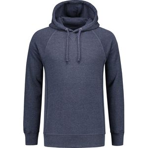 Lemon & Soda heavy sweater met capuchon voor heren donkerblauw gemêleerd maat S