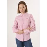 Felix Hardy - Gestreepte Overhemd - Roze - 97% Katoen Dames