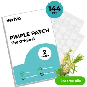 Verivo premium Pimple Patches - Pimple patch - 144 stuks - Acne Patches voor Dag en Nacht - Puisten Verwijderaar - Pimple patches - Huidreiniger - Acneverzorging - Huidvriendelijk - Tea tree olie