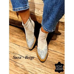 Barla Shoes - Sura - Beige Western - Enkellaars