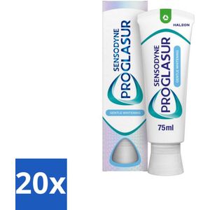20 x Sensodyne - Tandpasta - Proglasur Gentle Whitening - Tandglazuur Versterkend - 75 ml - Tandpasta - Tandglazuur - Tanderosie - Witte Tanden - Fluoride