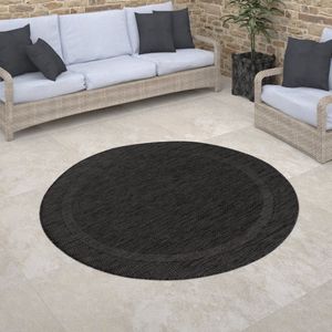 Paco Home Buiten Vloerkleed Rond Tapijt Voor Binnen En Buiten Balkon Geometrisch Modern 200 cm Rund