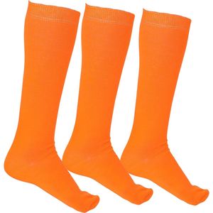 LIEVE SOKKEN Kniekousen voor dames – Set van 3 paar – Oranje – Katoen – Maat 37-41