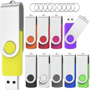USB Stick 4GB 10 stuks 2.0 Geheugenstick Metalen Flash Drive in 10 Kleuren