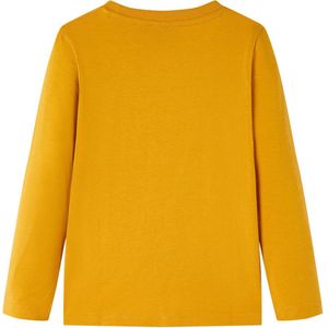 Kindershirt lange mouwen - Katoen - Oker - Maat 92