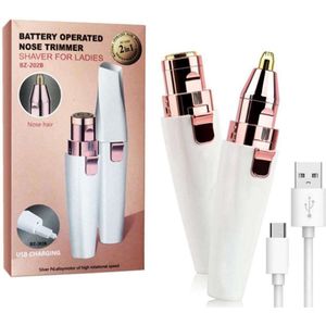 2-in-1 Gezichtshaarverwijderaar & Wenkbrauwtrimmer – Pijnloos, Oplaadbaar & Waterdicht Scheerapparaat voor Vrouwen