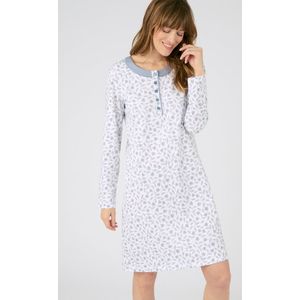 Damart - Nachthemd van gebreide jersey zuiver gekamd katoen - Blauw - 38-40 (S)