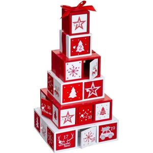 Fééric Lights and Christmas® - Chrismas Adventskalender in Piramidevorm - 24 Geschenkdozen