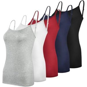 Basic Dames Hemdje met Verstelbare Riem en Spaghettibandjes - Slim-Fit Tanktop