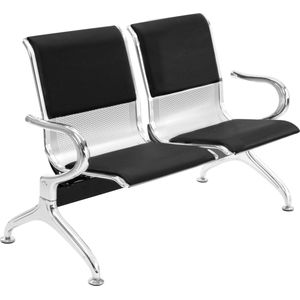 PrimeMatik - Wachtkamerbank met ergonomische 2-zits gestoffeerde stoelen