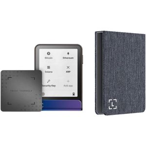 Ledger Flex Neptune Blue + Magnet Folio Business Charcoal - Voordeelbundel - Hardware Wallet set - Magnetische case