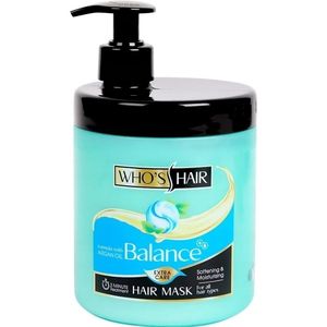 WHO'S HAIR | Balance | Extra Care Haarmasker | Keratin Hair Mask | Met JOJOBA Olie |Herstellend Haar Masker Keratine | Voor droog ,beschadigd haar haar & pluizig haar| Keratine Haarmasker| Keratine Behandeling 750ML