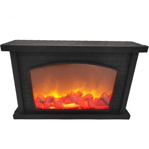 Open Haard Lantaarn - LED Vlameffect Licht - USB/Batterij Aangedreven Tafellamp - Voor Binnen- en Buiten Decoratie