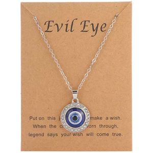 Akyol - Evileye – evil – eye – blauwe evileye – ketting – ketting blauwe oog - geluks ketting - unisex – bescherming – diepe blauw -boze oog ketting -turkse oog -nazar boncuk -sinterklaas cadeau ketting - cadeau voor vriendin - best fri