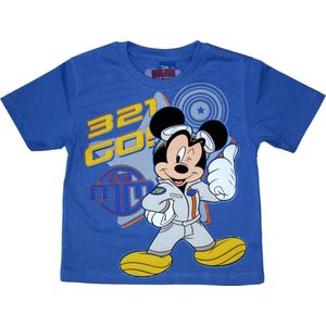 Disney - Jongens Kleding - Mickey Mouse - T-shirt - Blauw - Maat 116