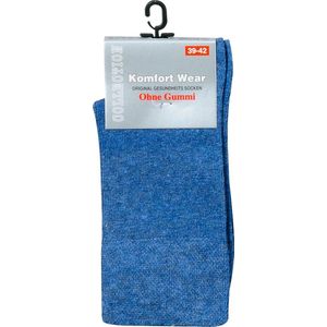 Katoenen sokken – 3 paar – jeans blauw – zonder elastiek – zonder teennaad – maat 35/38