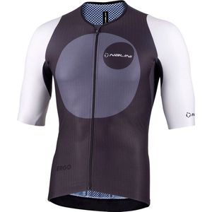 Nalini Heren Fietsshirt korte mouwen - wielrenshirt Grijs Zwart - FAST JERSEY Grey/Black - M