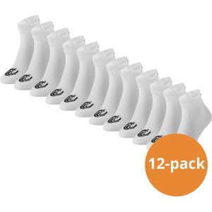 Vinnie-G Quarter Sokken Wit - 12 paar Witte Enkel sokken - Unisex - Maat 35/38