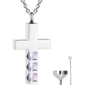 Luxe Ashanger - met Ketting - Voor As, Haren of Parfum - Assieraad - As Ketting - Gedenksieraad - Urn - Incl. As vuller en Opbergzakje - Three Diamond