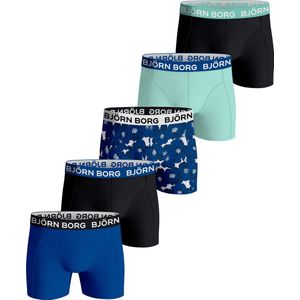 Björn Borg Boxershort Cotton Stretch- Onderbroeken - Boxer - 5 stuks - Heren - Maat S - Blauw/Zwart