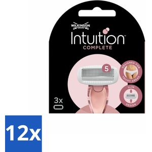 12 x Wilkinson Sword - Navulmesjes - Intuition Complete - Compatibel - 3 mesjes - Scheermesjes - Scheermes - Scheerapparaat - Gladde Huid - Scheergel