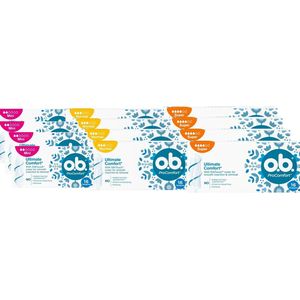 O.B. Tampons Pro Comfort - Grootverpakking MIX - Mini / Normaal / Super - 12 Pakken Totaal - 192 Stuks