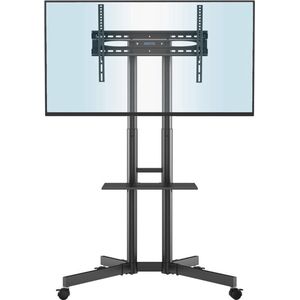 TV Standaard Verrijdbaar voor 32-85 inch LCD LED plasma TV, TV Standaard Wieltjes tot 60kg, TV trolley op Wielen Max VESA 600x400mm