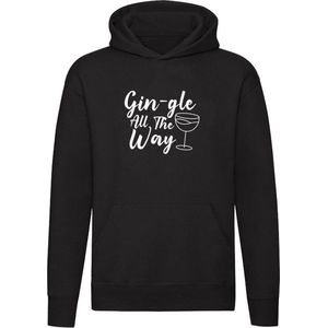 Gin-gle All The Way | Unisex | Trui | Sweater | Hoodie | Capuchon | Zwart | Gin tonic | Cocktail | Drink