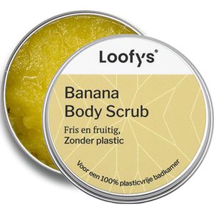 Loofys Body Scrub Banana - Natuurlijke & Exfoliërende Lichaamsscrub - Plasticvrij, Vegan & Duurzaam - Herbruikbaar Blikje - 30g
