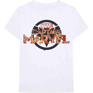 Marvel Captain Marvel Heren Tshirt -2XL- New Logo Wit