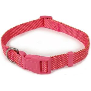 Nobleza klikhalsband hond roze - hondenhalsband roze - halsband hond nylon - roze halsband voor honden maat xl - halsband voor hond 40-60 cm