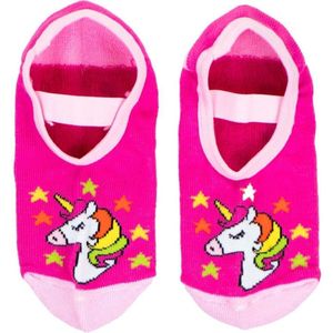 EENHOORN SOKKEN MET ANTI SLIP - ROZE MAAT 27/30 - 2 PAAR