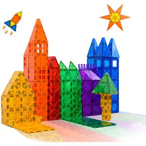 Magnetic Tiles- Magnetisch Speelgoed – 80 stuks - Constructie speelgoed - Magnetische tegels - Montessori speelgoed - Magnetic toys - Magnetische bouwstenen - Speelgoed Kinderen - Magna minds