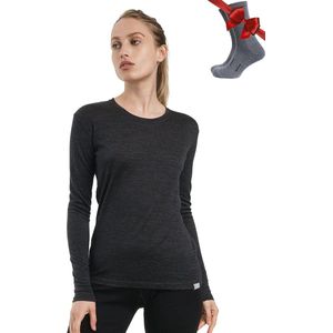Merinowol Basislaag Dames - 100% Merinowol Thermisch Shirt Met Lange Mouwen En Sokken