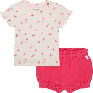 Noppies baby setje: T-Shirt Moapa en Shortje Mojave Raspberry maat 62