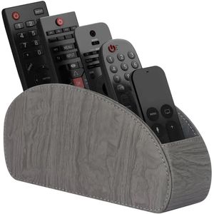 Daity Afstandsbedieninghouder met 5 compartimenten - PU leren afstandsbedieningsdoos voor op het bureau (grijs)