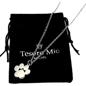 Tesoro Mio Michel –Ketting Met Hanger Hondenpootje - Staal- 45 + 5 cm Verstelbaar