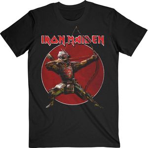 Iron Maiden - Senjutsu Eddie Archer Red Circle Heren T-shirt - M - Zwart