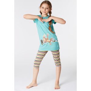 Woody Meisjes-Dames Pyjama zeegroen - maat 140/10J
