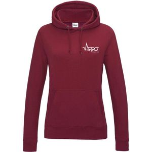 FitProWear  Hoodie Dames - Donker rood  - Maat S - Dames  - Trui - Slim Fit - Slim Fit Trui - Getailleerde trui - Trui getailleerd - Sporttrui - Sweater - Hoodie - Katoen / Polyester - Trui Capuchon - Sportkleding -