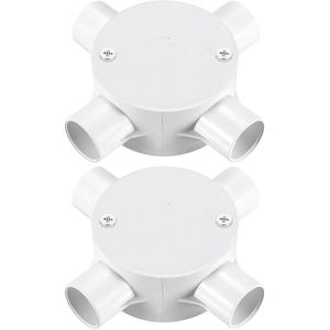 Allecto plus - PVC-kanaalbox 20mm 4-weg aansluitdoos (2 stuks) voor huis, elektriciteit, projecten