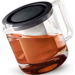 Theepot met filter - Theekan - Glazen theepot - Theefilter - Glas - Borosilicaatglas - 1.3 Liter