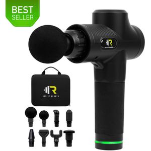 ReyFit Sports Massage Gun Pro - 30 Standen en 8 Opzetstukken - Sport En Relax Massageapparaat - Massage Pistool - Fitness Spier Massagegun - Inclusief Koffer - Moederdag Cadeautje