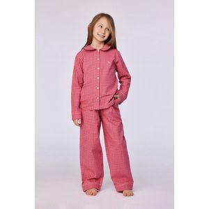 Woody - Pyjamaset - Roze - Ruitjes - Meisjes 3 Jaar