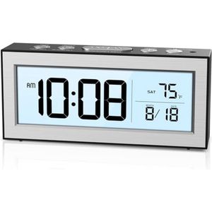 Digitale Wekker met LCD-Display en 5 Alarmmodi voor Slaapkamer en Kantoor