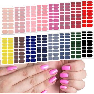 Brenzoos - Nagelkunst stickerset voor doe-het-zelf manicure - 256 stuks zelfklevende nagelfolies - Kleurrijke vingernagelstickers - Decoraties voor vrouwen en meisjes - Set van 16 vellen