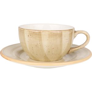 Bonna Aura Terrain - Koffie kopjes & schotel - 250 cc - Porselein - set van 6