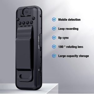 Bodycam Buiten Zakcamera Nachtzichtvideorecorder-Achterclip Minicamera Thuis 400mAh-batterij